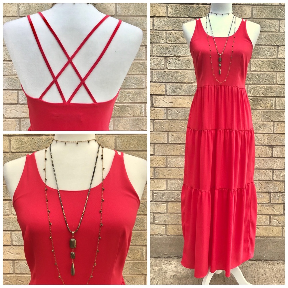 LOFT / Ann Taylor Coral Maxi Dress